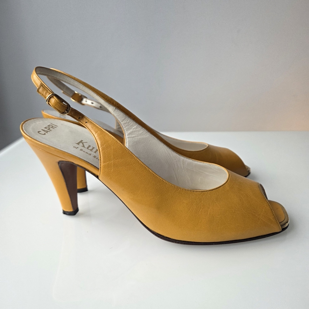 Kurt Geiger Yellow Peep-Toe Heels